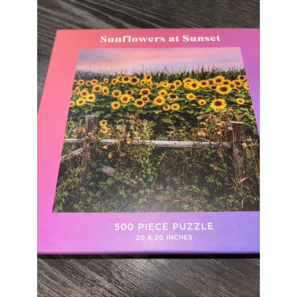Sunflowers at Sunset 500-pc 20x20" Jigsaw Puzzle Galison with Poster - Picture 2 of 4